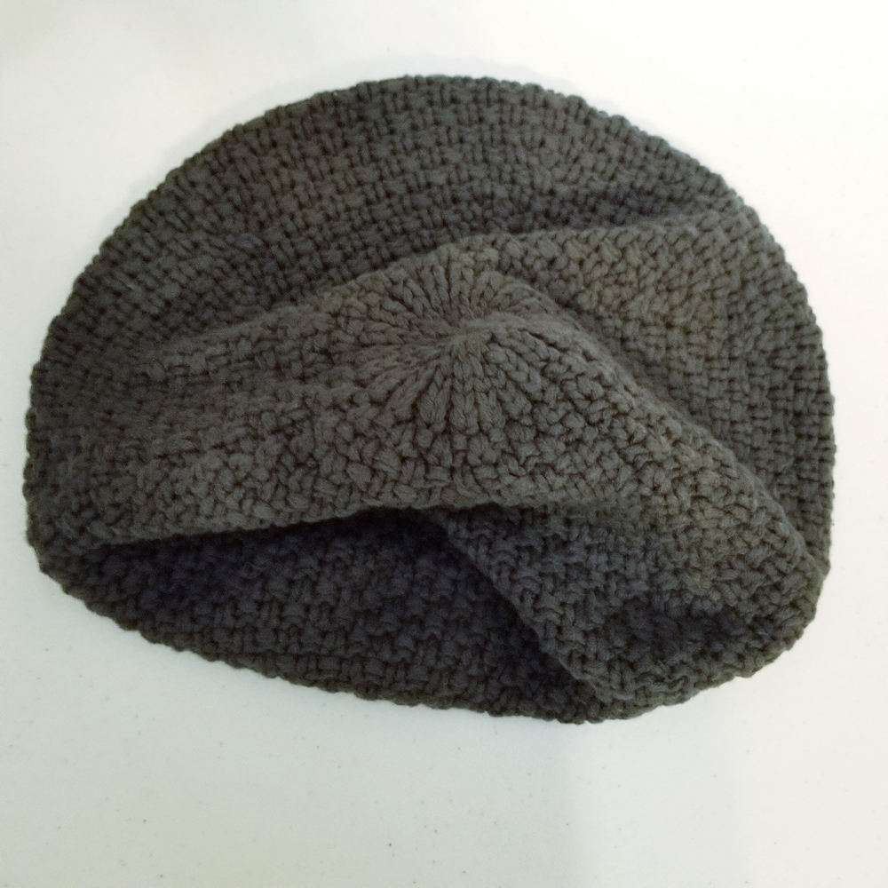 Universal Thread Brown Crochet Knit Beret Hat Cotton Blend - Picture 3 of 4